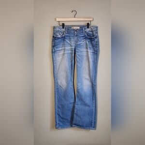 BKE Stella Tailored Boot Stretch Jean Low Rise Western Boho Size 31x33.5